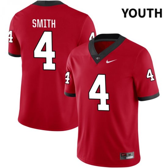 Youth Georgia Bulldogs NCAA #4 Nolan Smith Nike Stitched Red NIL 2022 Authentic College Football Jersey DOB7554UY